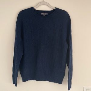 Brooks Brothers Mens Italian Yarn Cable Knit Crewneck Sweater
